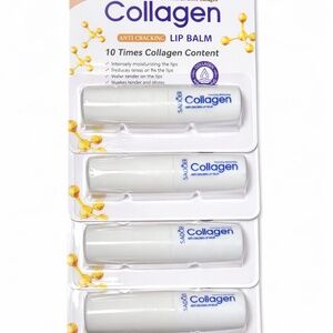 SADOER Lip Balm with x10 Times Collagen Content, Anti-Cracking, Repairing Pack 4